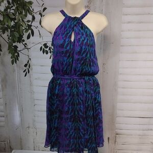 Express Blue And Purple Sleeveless Dress Size M